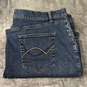 venezia x LB 22 Dark Blue Wash Five Pocket Stretch Denim Pencil Skirt